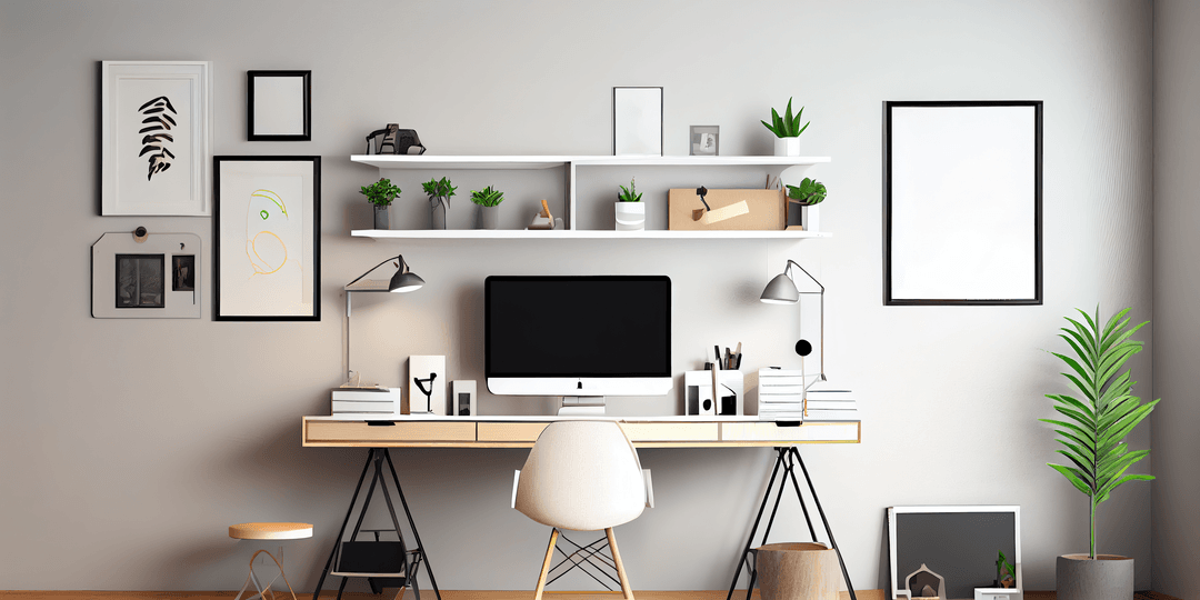 Modern home office with optimized lighting